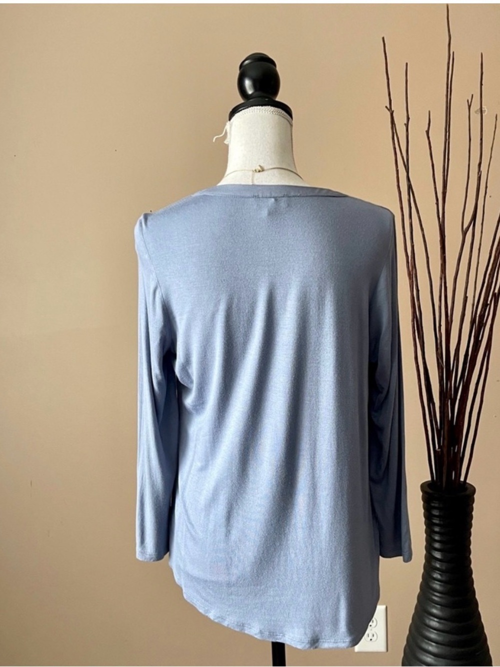 THE LIMITED | Blue Mixed Media Button Down Blouse Sz M - Picture 4 of 4
